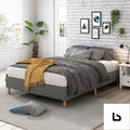 Metal bedframe mattress foundation (dark grey) – king