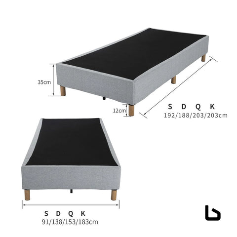 Metal bedframe mattress foundation (dark grey) – single