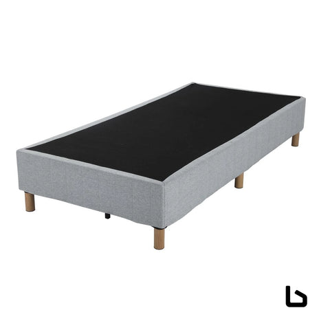 Metal bedframe mattress foundation (light grey) – queen