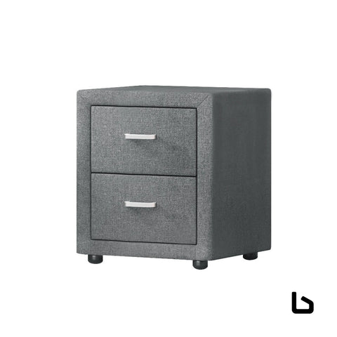 Bf grey fabric bedside table - tables