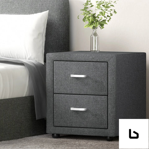 Bf grey fabric bedside table - tables