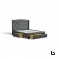 Miller grey fabric 4 drawers bed frame