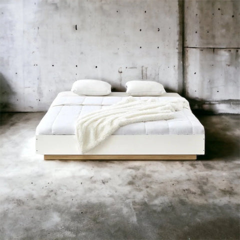 Nathan wooden white bed base