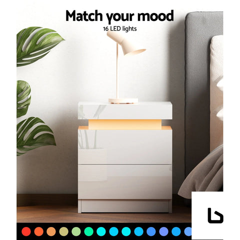 Switch 2 led rgb bedside table - tables
