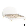 Ova boucle white bed frame