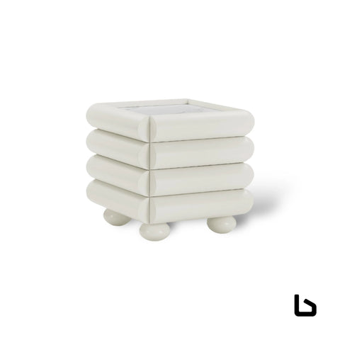 Philli white wood bedside table - tables