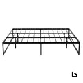 Bed frame metal platform king size base mattress black