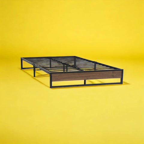 Platform double black metal bed base - frame
