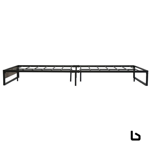 Platform double black metal bed base - frame