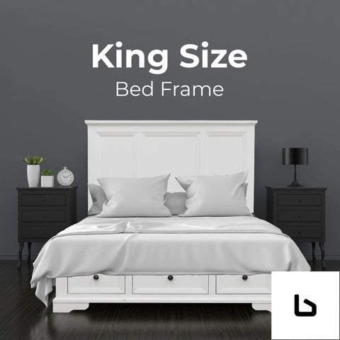 Poet white wooden storage bed frame - king