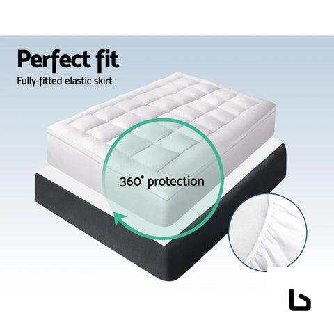 Double mattress topper bamboo fibre pillowtop protector