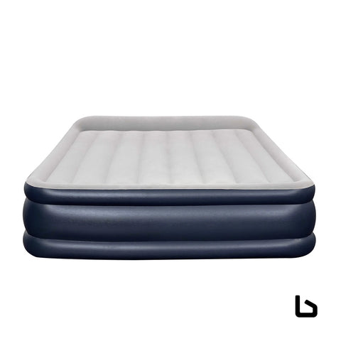 Queen air bed inflatable mattress sleeping mat built-in pump