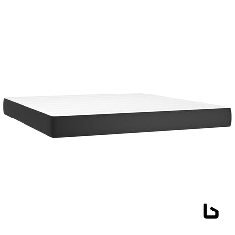 Queen bed frame + mattress + topper + bench - black