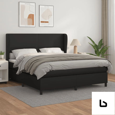 Queen bed frame + mattress + topper - black