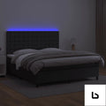 Queen led bed frame + mattress + topper - black