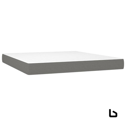 Queen led bed frame + mattress + topper - grey