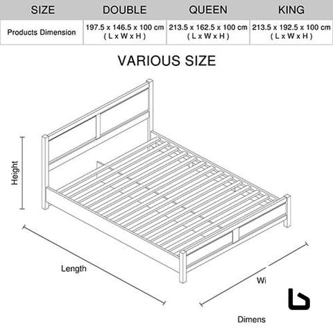 Queen size bed frame natural wood like mdf in oak colour