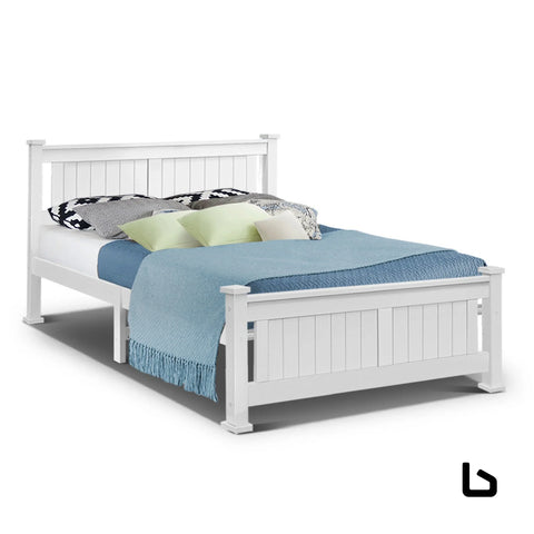 Queen size wooden bed frame kids adults timber - frame