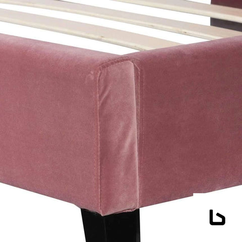 ARTI peach velvet fabric designer bed frame Bed Frame Bedroom Factory 