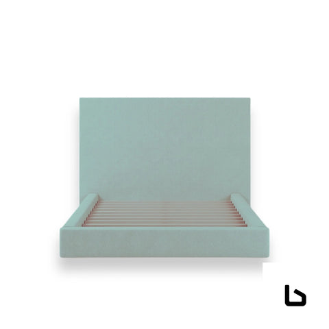 RONALD Boucle Orlando White Fabric Bed Frame (Australian