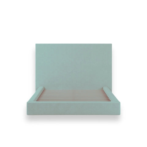 RONALD Velvet Plush Sky Fabric Bed Frame (Australian Made)