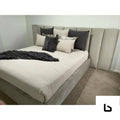 RYDER Glamour Eggshell Velvet Fabric Bed Frame (Australian