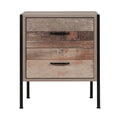 Bf bedside table drawers nightstand metal oak - furniture >