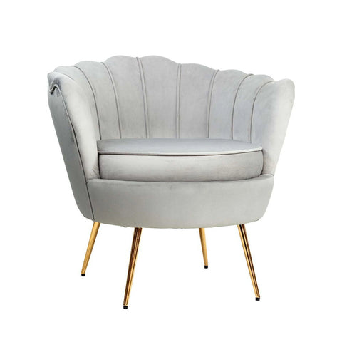 Armchair velvet grey callista - furniture > living room