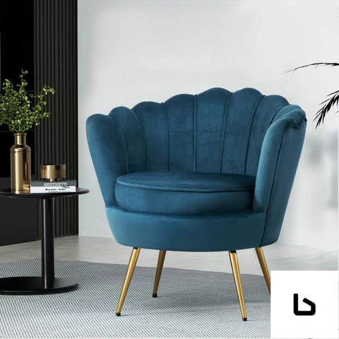 Armchair velvet blue callista - furniture > living room