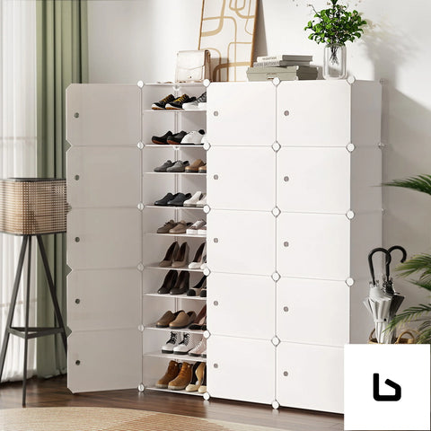 Shoe cabinet diy box white cube portable organiser storage