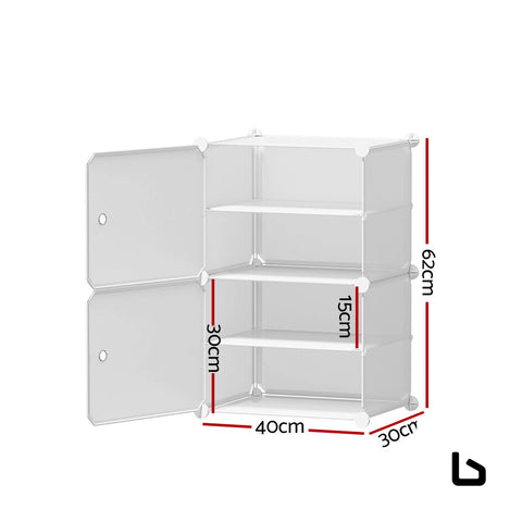 Shoe cabinet diy box white storage cube portable organiser