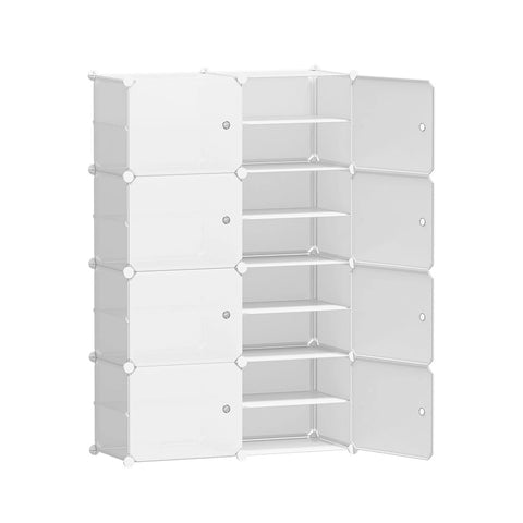 Shoe cabinet diy storage cube box white portable organiser
