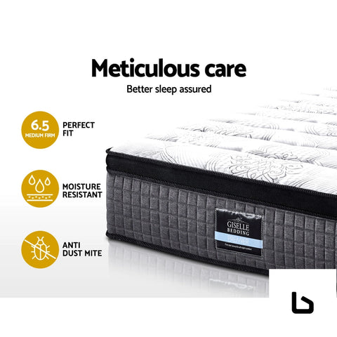 Single bed mattress 9 zone pocket spring latex foam medium