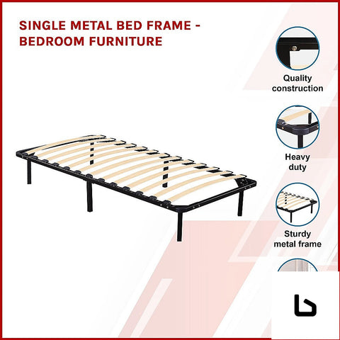 Single metal bed frame - bedroom furniture - frame