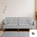 Sofa bed futon convertible fabric lounge couch 3-seater