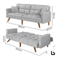 Sofa bed futon convertible fabric lounge couch 3-seater