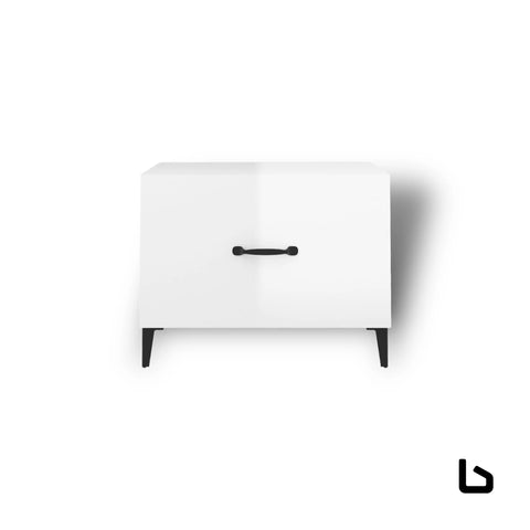 STAN BEDSIDE - White gloss - Bedside table