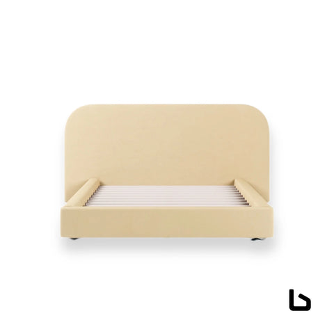SUMMER Orlando Olive Fabric Bed Frame (Australian Made) BED