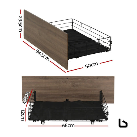 Bf 2x trundle drawers for metal bed frame storage