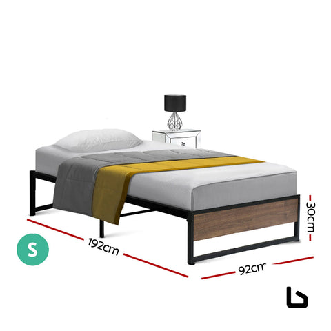 Platform black brown bed base - frame