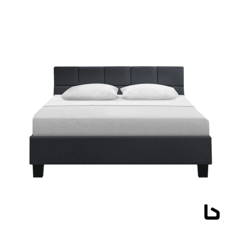 Bf queen size charcoal fabric bed frame - frame