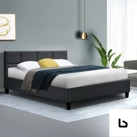 Bf double size charcoal fabric bed frame - frame