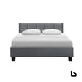 Bf queen size grey fabric bed fame - frame