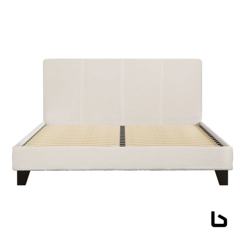 Queen fabric boucle bed frame - frame