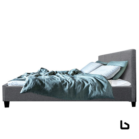 Bf double grey fabric bed frame