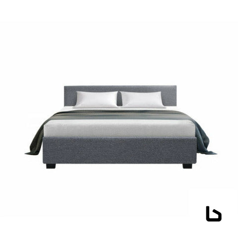 TOMMY Grey Fabric Gas Lift Bed Frame BED FRAME - Bed frame