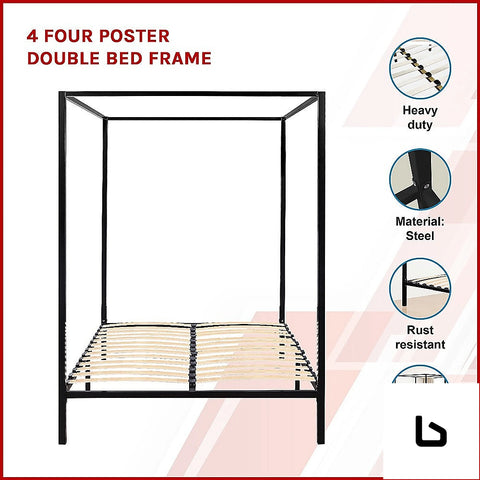 Toni metal 4 post bed frame