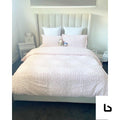 VALANCE Boucle Orlando White Fabric Bed Frame (Australian