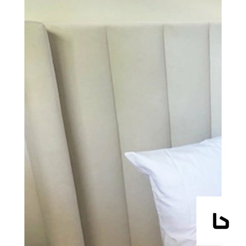VALANCE Velvet Plush Optic Fabric Bed Frame (Australian
