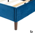 Velvet blue bed frame – double - furniture > bedroom